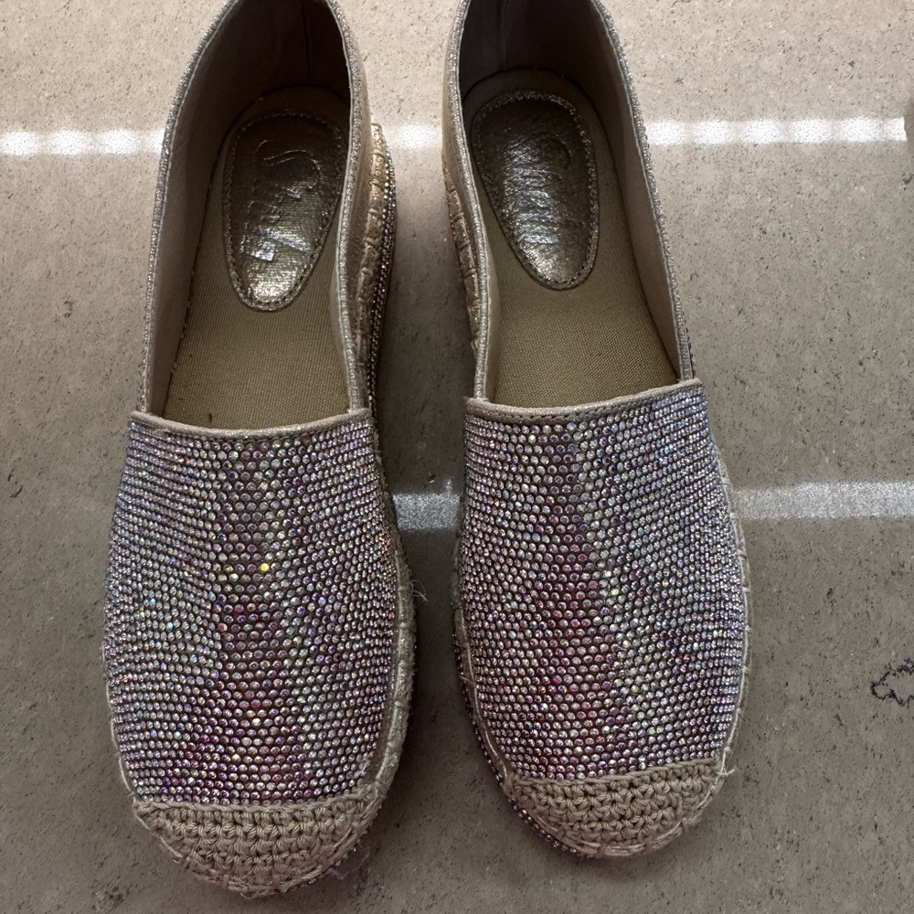 SHEIN Sparkling Rhinestone Espadrilles NWOT